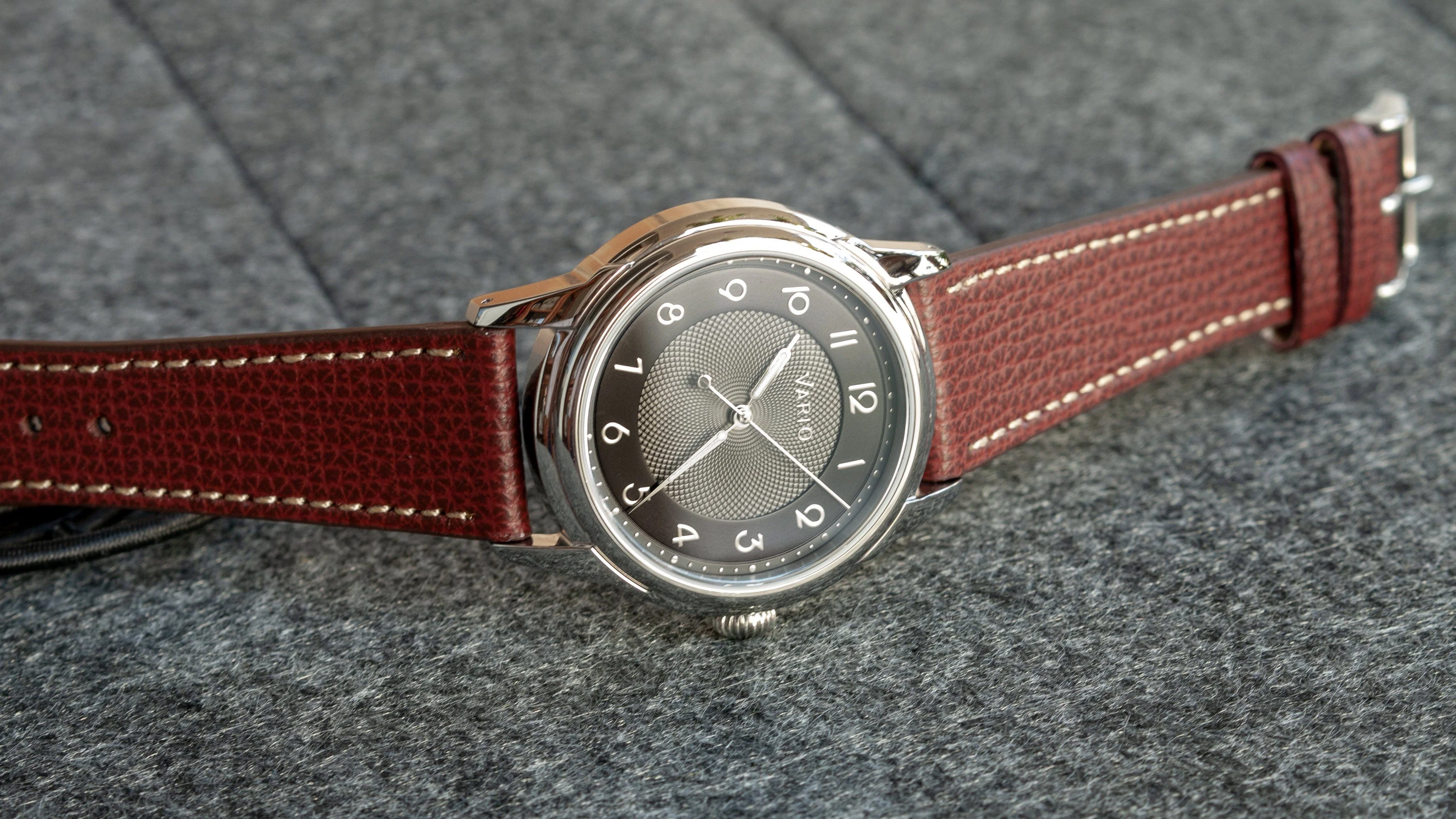 Vintage Epsom Italian Leather Mahogany Brown Watch Strap with Quick Release (XL) - Image 3