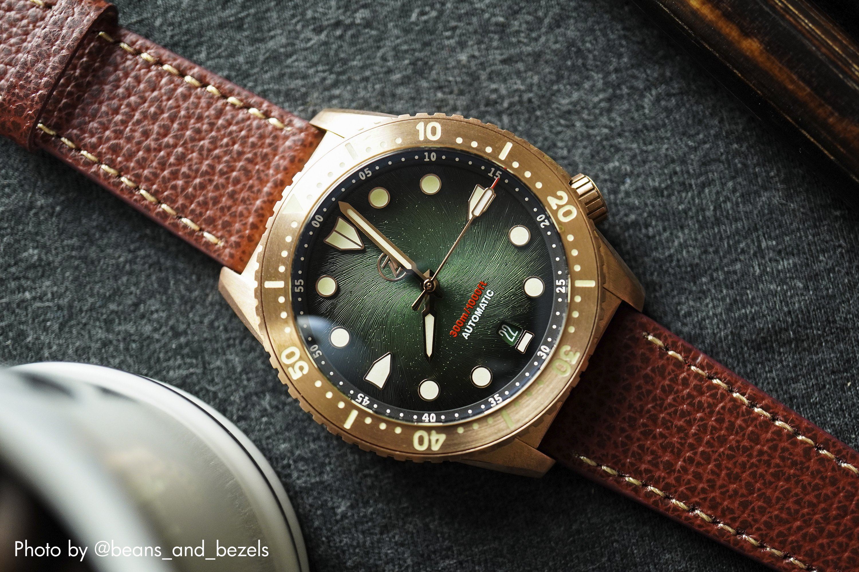 Vintage Epsom Italian Leather Mahogany Brown Watch Strap with Quick Release (XL) - Image 4
