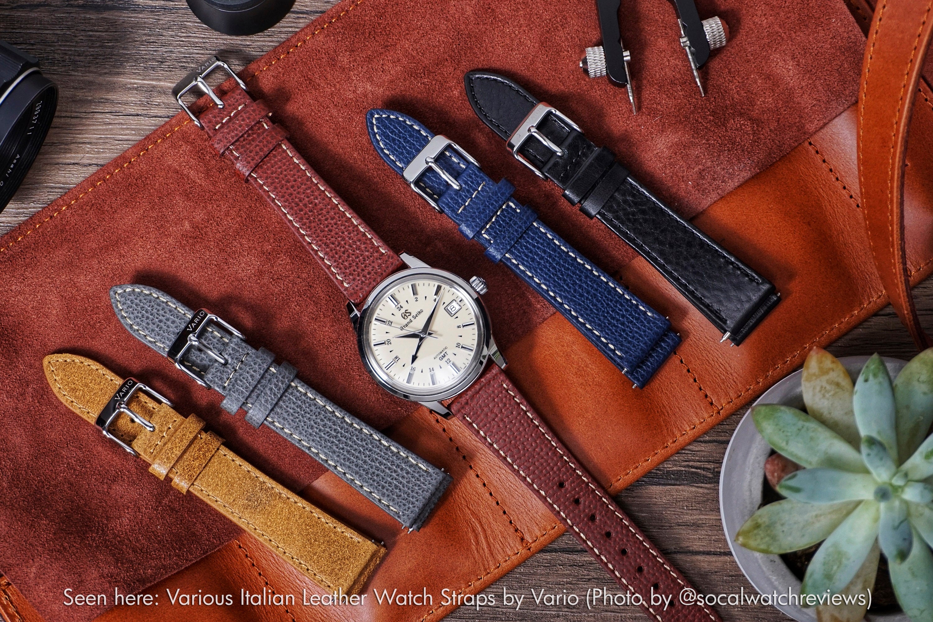 Vintage Epsom Italian Leather Mahogany Brown Watch Strap with Quick Release (XL) - Image 7