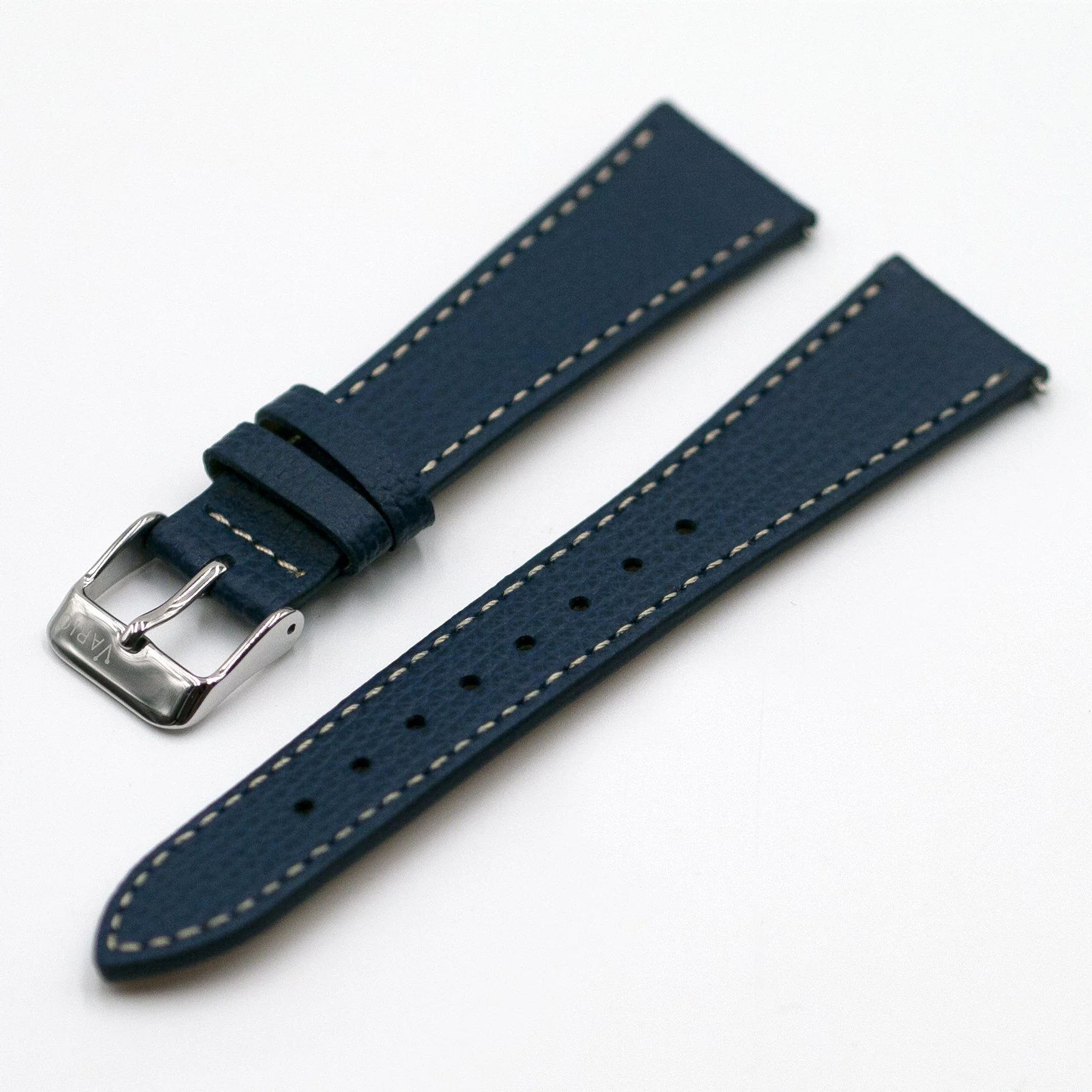 Vintage Epsom Italian Leather Royal Blue Watch Strap with Quick Release