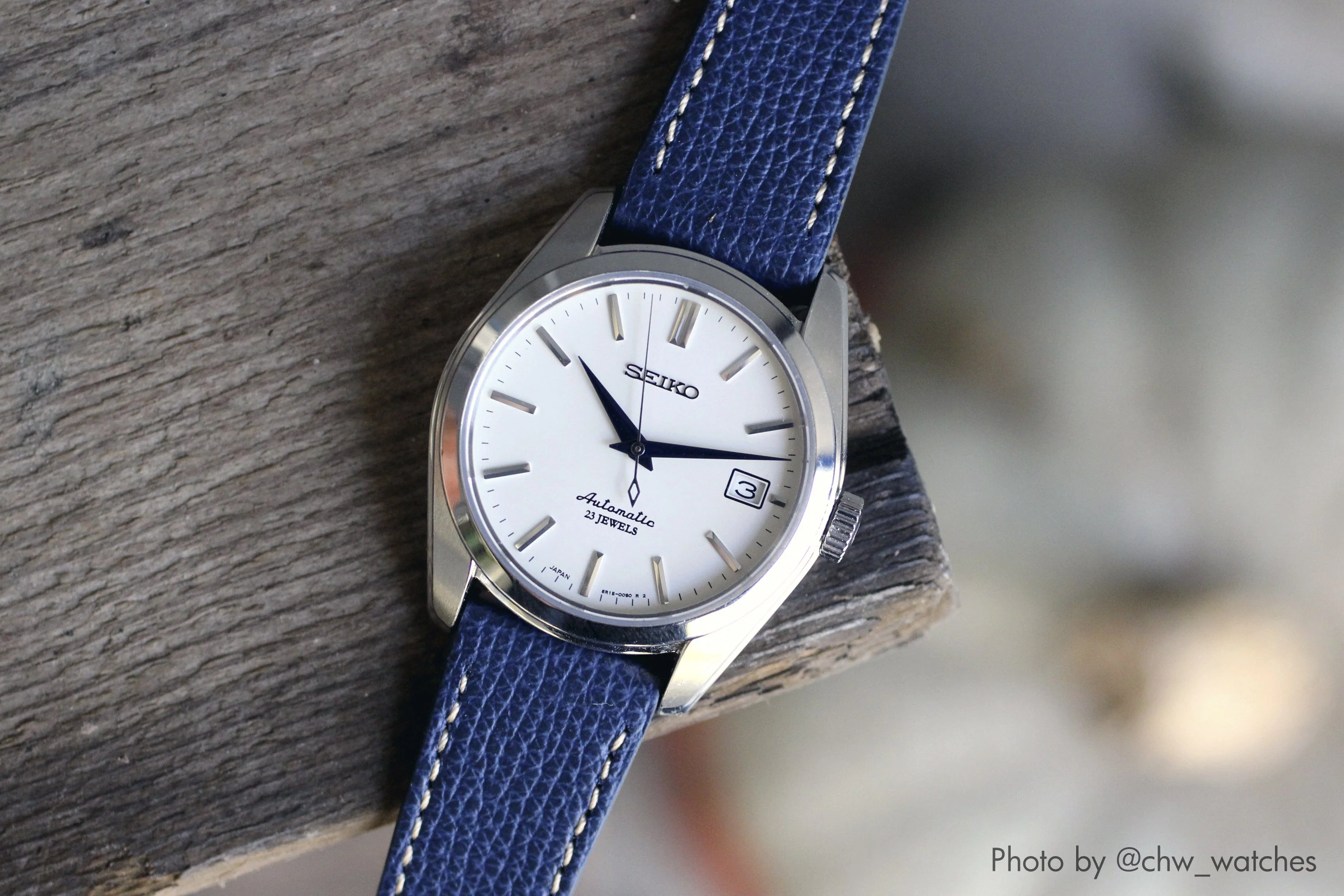Vintage Epsom Italian Leather Royal Blue Watch Strap with Quick Release - Image 7