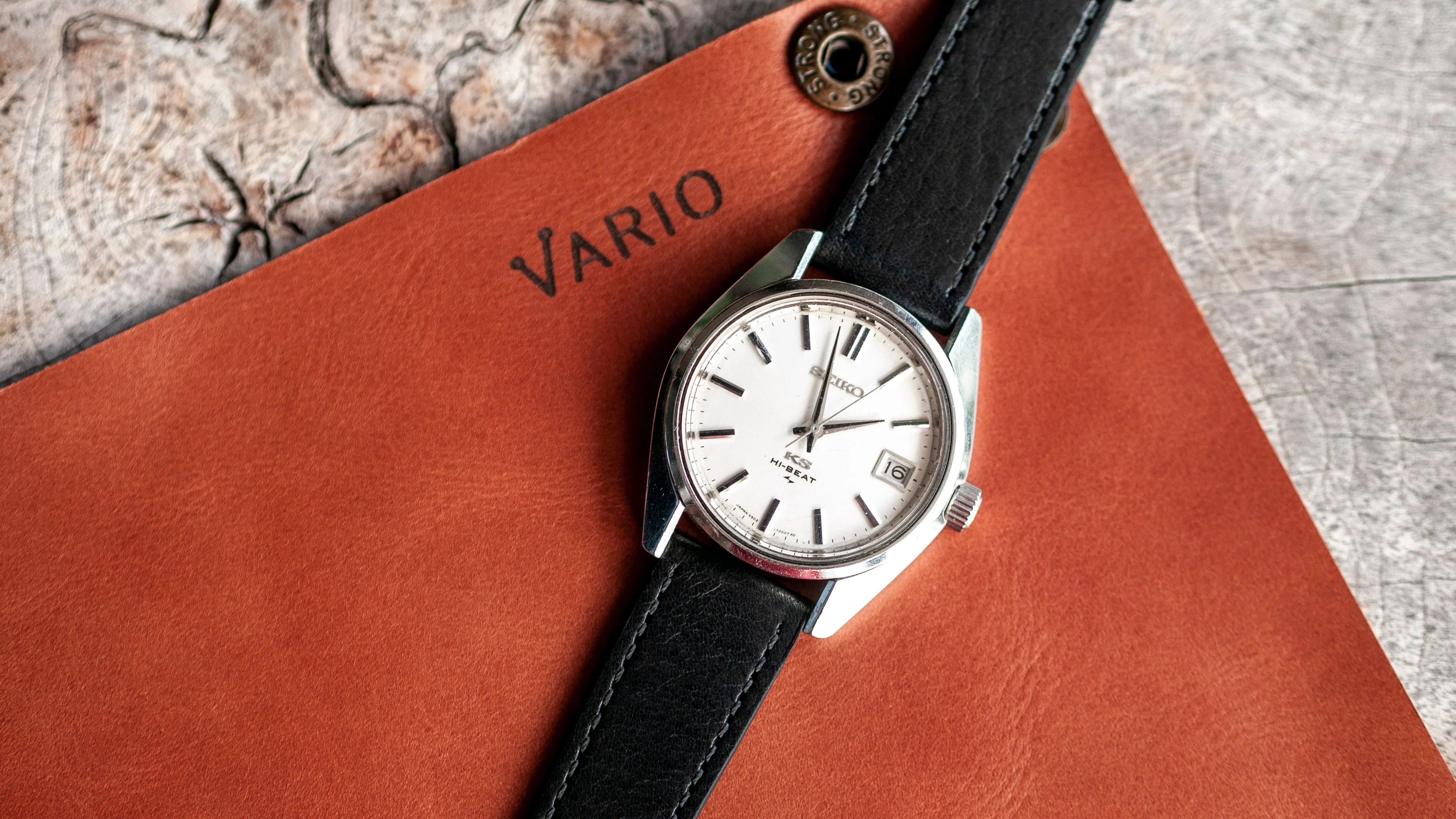 Vintage Veg Tan Italian Leather Onyx Black Watch Strap with Quick Release (XL) - Image 3