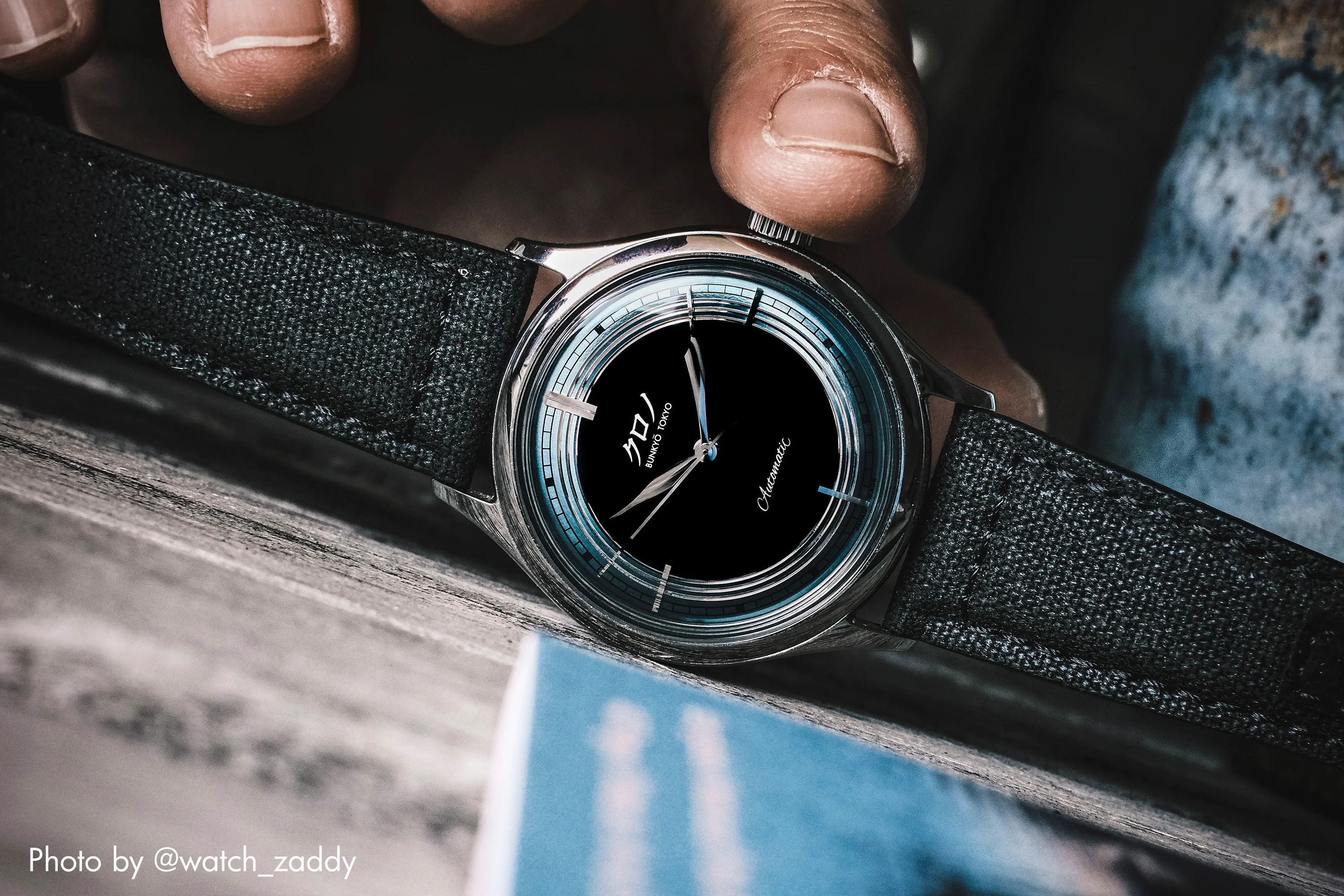 Recycled Waxed Canvas Coal Black Watch Strap - Image 3